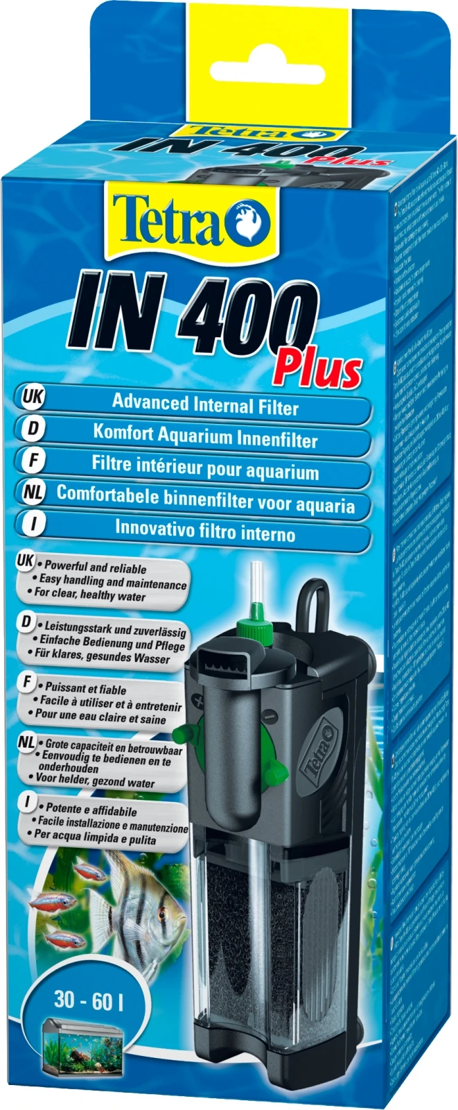 TETRA IN 400 Plus Filtre Interne Mécanique, Biologique Et Chimique Pour Aquarium De 30 à 60L 3 TETRA IN 400 Plus Filtre Interne Mécanique, Biologique Et Chimique Pour Aquarium De 30 à 60L