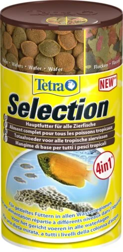 TETRA Selection 100 Ml Nourritures Complètes Tous Poissons Sous 4 Formes : Chips, Flocon, Granulés Et Pastille