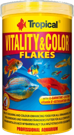 TROPICAL Vitality & Color 1000ml Nourriture En Flocons, Riche En Protéines, Rehaussant La Couleur, Avec Astaxanthine