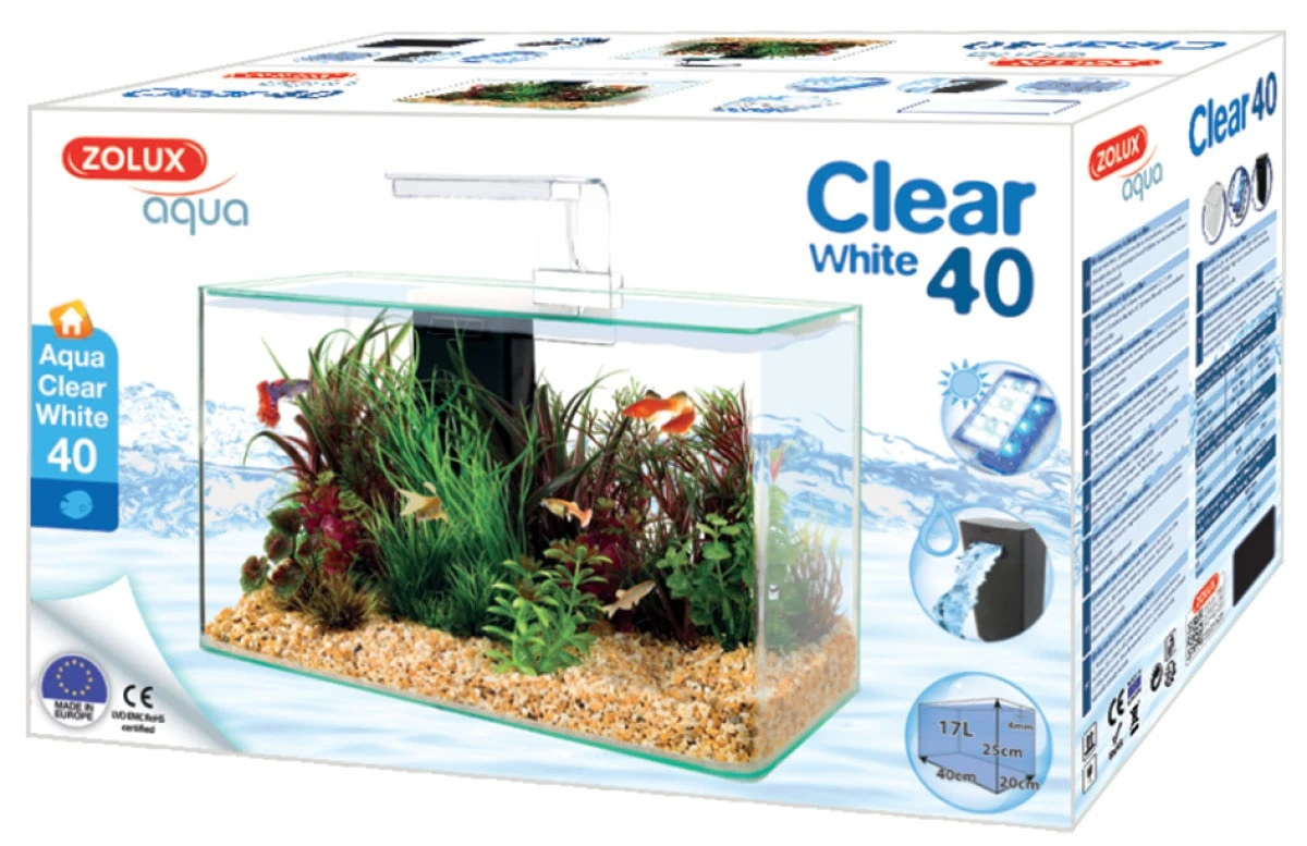 ZOLUX Aqua Clear 40 Blanc Aquarium 17 L Avec éclairage LEDs Et Filtre Interne 4 ZOLUX Aqua Clear 40 Blanc Aquarium 17 L Avec éclairage LEDs Et Filtre Interne – Image 2